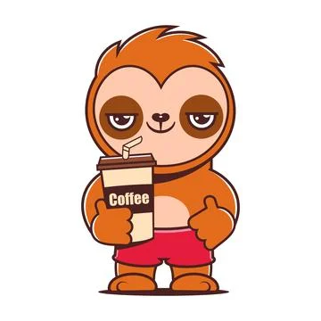 Twitch emote cute sloth vector icon. Funny baby sloth animal series stock i.. Stock Illustration