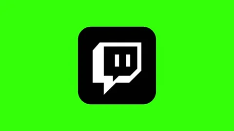 Twitch icon background animated, logo symbol, social media, green screen Stock Footage 244776084