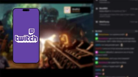 Twitch logo on smartphone screen Stock Photos