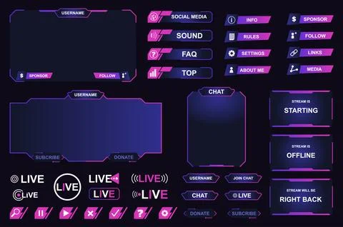 Twitch Streaming Interface Stock Illustration