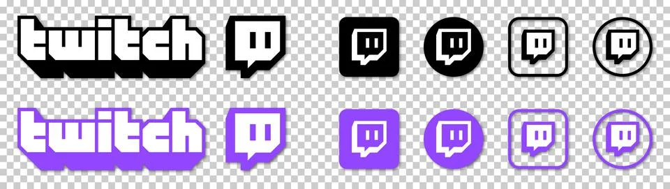 Twitch vector icon collection Stock Illustration