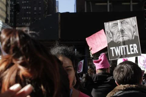 Twitler sign at a protest Stock Photos