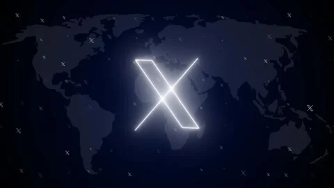 Twitter and X app logos seen on screen of smartphone and laptop. Twitter Stock Footage 299279756