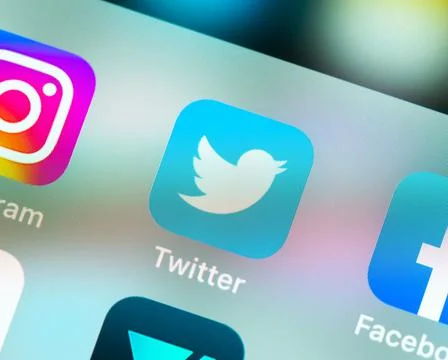 Twitter app icon on Apple iPhone screen 写真素材