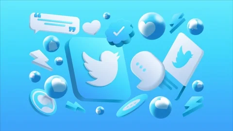 Twitter background Icons Stock Footage 343331200