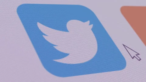 Twitter Icon Click Close Up Stock Footage 163716536