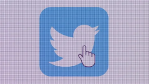 Twitter Icon Click Close Up Front Camera Stock Footage 163716548