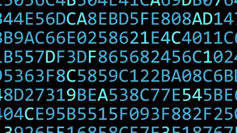 Twitter logo made of flashing hexadecimal symbols on computer screen. Editorial Video stock 83019228