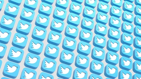 Twitter Logo Offset Grid, Background Loop Stock Footage 246440189