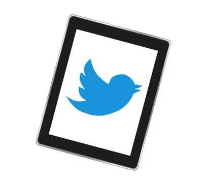 Twitter logo on white background. Twitter is a social networking and microblo Stock Illustration
