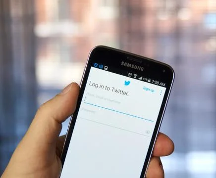 Twitter mobile application. Stock Photos
