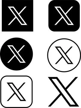 Twitter new logo set . Twitter icons. Twitter X logo Vector. High resolutio.. Stock Illustration
