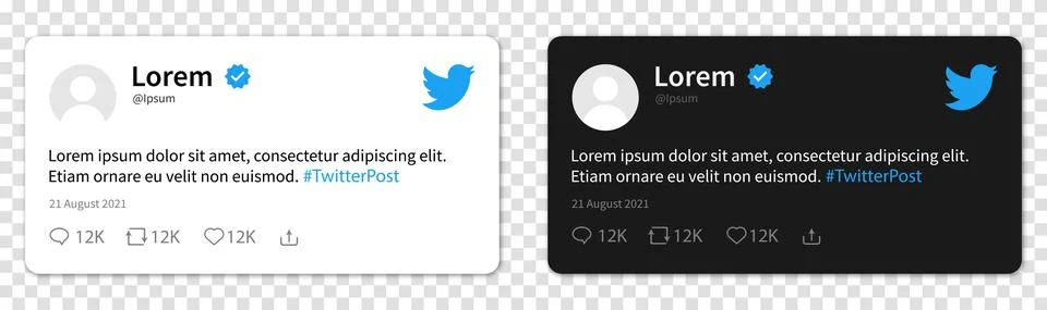 Twitter post mockup Illustrazione stock