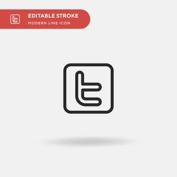 Twitter Simple vector icon. Illustration symbol design template for web mobil Stock Illustration