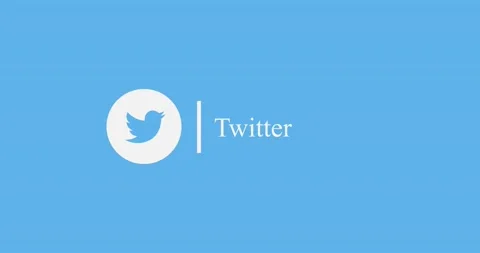 Twitter social media logo on background animation Stock Footage