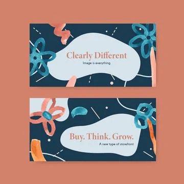 Twitter template with shopping design for internet and online community water Stock Illustration