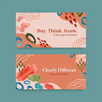 Twitter template with shopping design for internet and online community water Stock Illustration