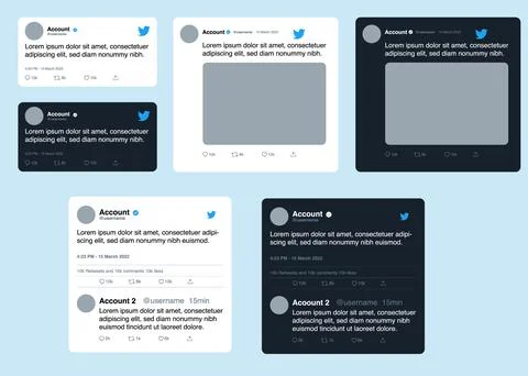 Twitter Tweet and Reply Vector Template Mock Up Stock Illustration