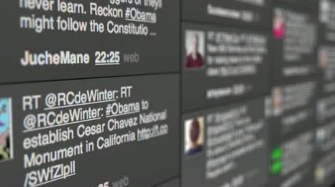 Twitter tweets appearing in real time Stock Footage 12208266