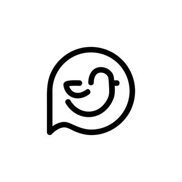 Twitter vector icon, Outline style, isolated on white Background. Stock Illustration