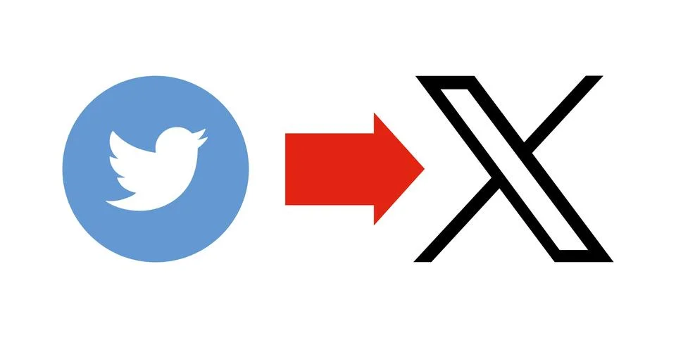 Twitter X marks New logo. Stock Illustration
