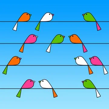 Twittering birds Stock Illustration