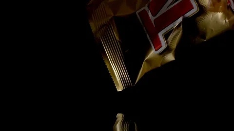 Twix minis cookie bars on black background. Stock-Footage 114065768