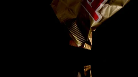 Twix minis cookie bars on black background. Stock-Footage 114065774