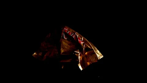 Twix minis cookie bars on black background. Stock-Footage 114278032