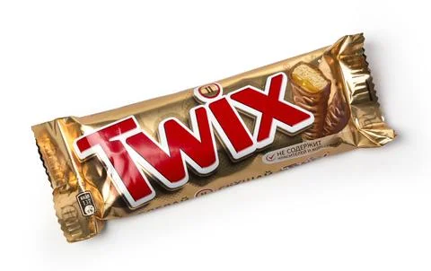 Twix wrapper isolated on white. Illustrazione stock