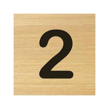 Two 2 wood block on white with clipping path Stock Illustration