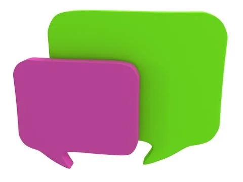 Two 3d blank speech bubbles Stock Illustration