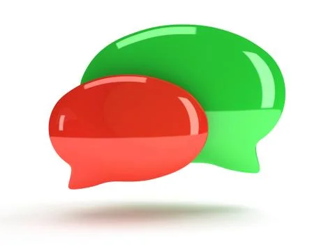 Two 3d blank speech bubbles Stock Illustration