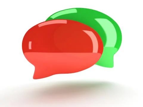 Two 3d blank speech bubbles Stock Illustration