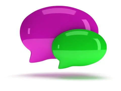Two 3d blank speech bubbles Stock Illustration