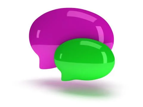 Two 3d blank speech bubbles Stock Illustration
