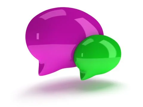 Two 3d blank speech bubbles Stock Illustration