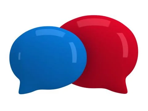 Two 3d blank speech bubbles Stock Illustration