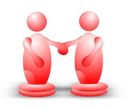 Two 3D Characters Holding Hands Stock Illustration