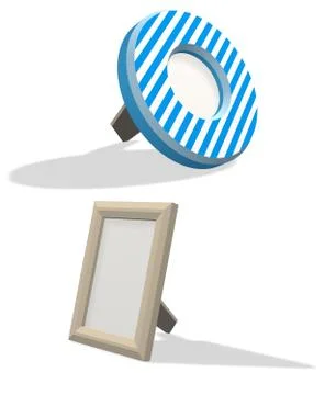 Two 3d decorative volumetric frameworks for photos Stock Illustration