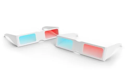 Two 3D Glasses isolated on white background. Glasses for watching a movie with Stock Illustration