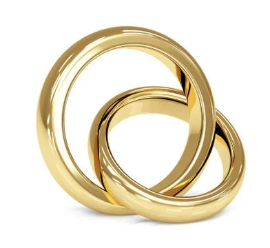 Two 3d gold wedding ring Stock Illustration