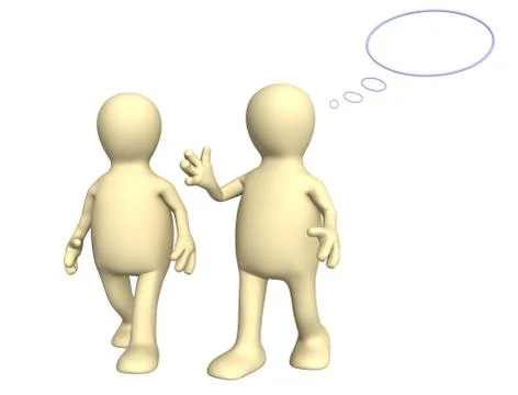 Two 3d puppets, talking on walk Stock Illustration