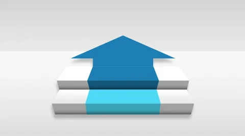 Two 3D stair step. arrow square intro title box diagram chart,presentation 2. 스톡 동영상 62682098