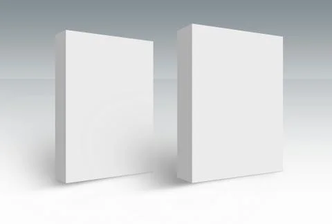 Two 3d white boxes on ground concept series イラスト素材