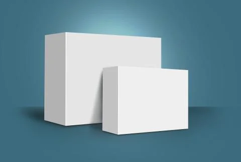 Two 3D White Boxes on Ground 스톡 일러스트