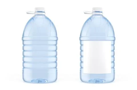 Two 5L plastic bottles  water with white cap Stock Illustration