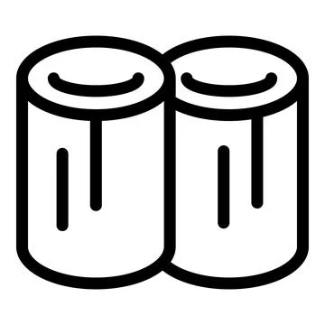 Two aa batteries icon showing power source for electronics Stock Illustration