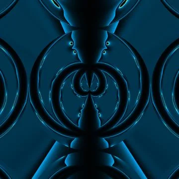 Two abstract blue spiders fighting on the black background Stock Illustration