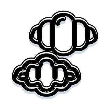 Two abstract cloud shapes forming stylized icons Illustrazione stock